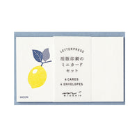 Ensemble de cartes typographiques citron